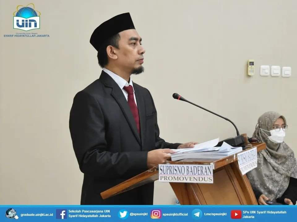 SUPRISNO BADERAN BERHASIL RAIH GELAR DOKTOR POLITIK ISLAM